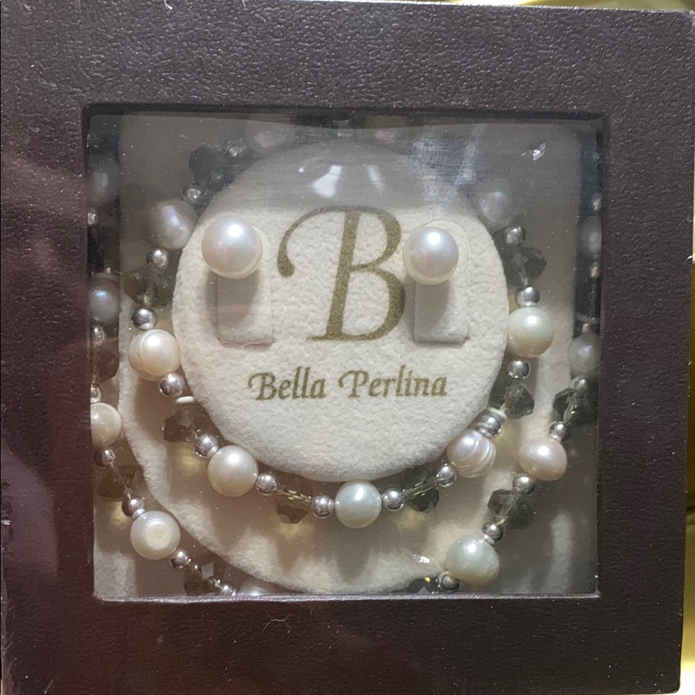 Bella Perlina Silver and White Pearl Set - BNIB